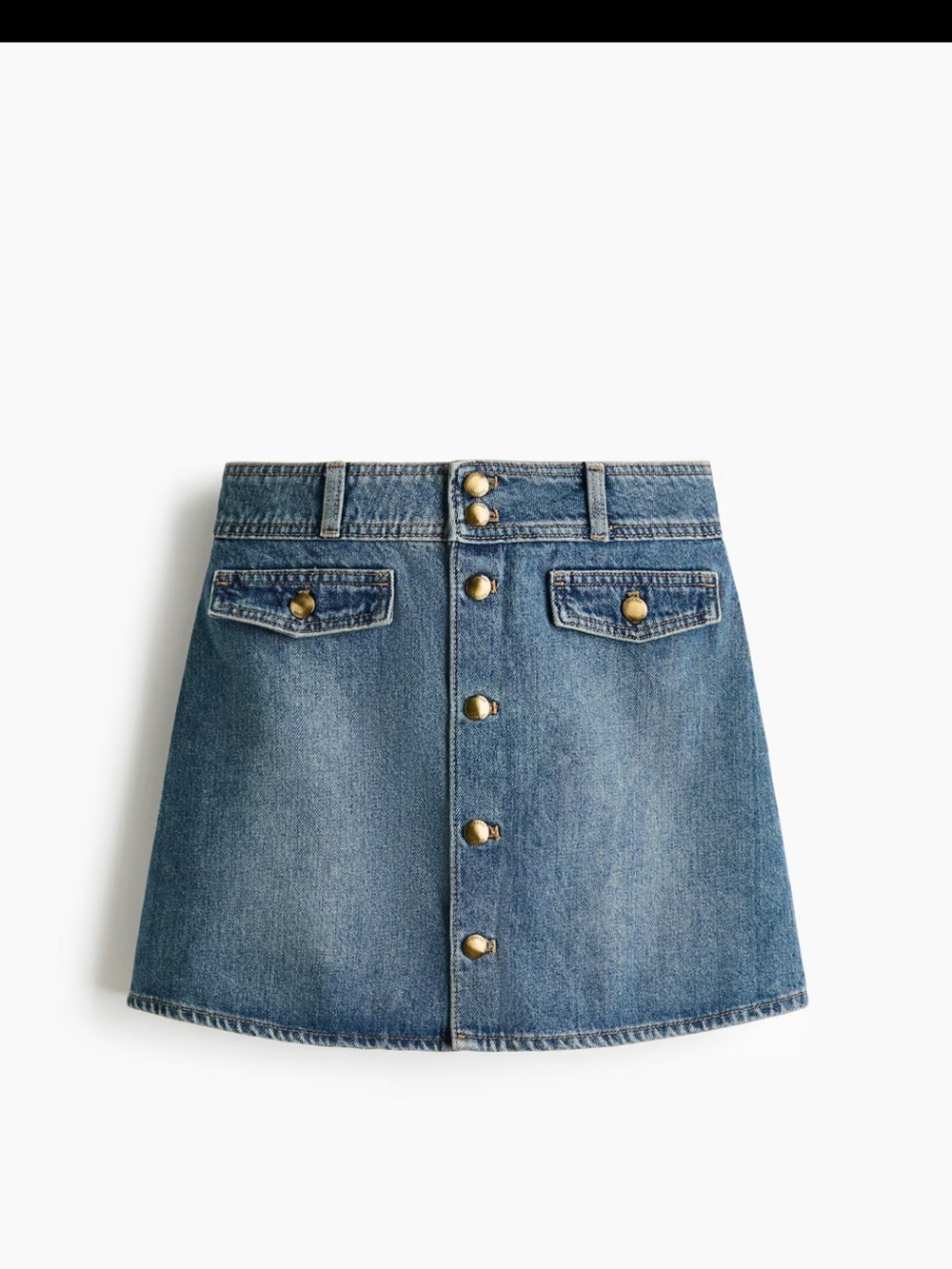 NWT H&M Blue Denim Button-Front Mini Skirt